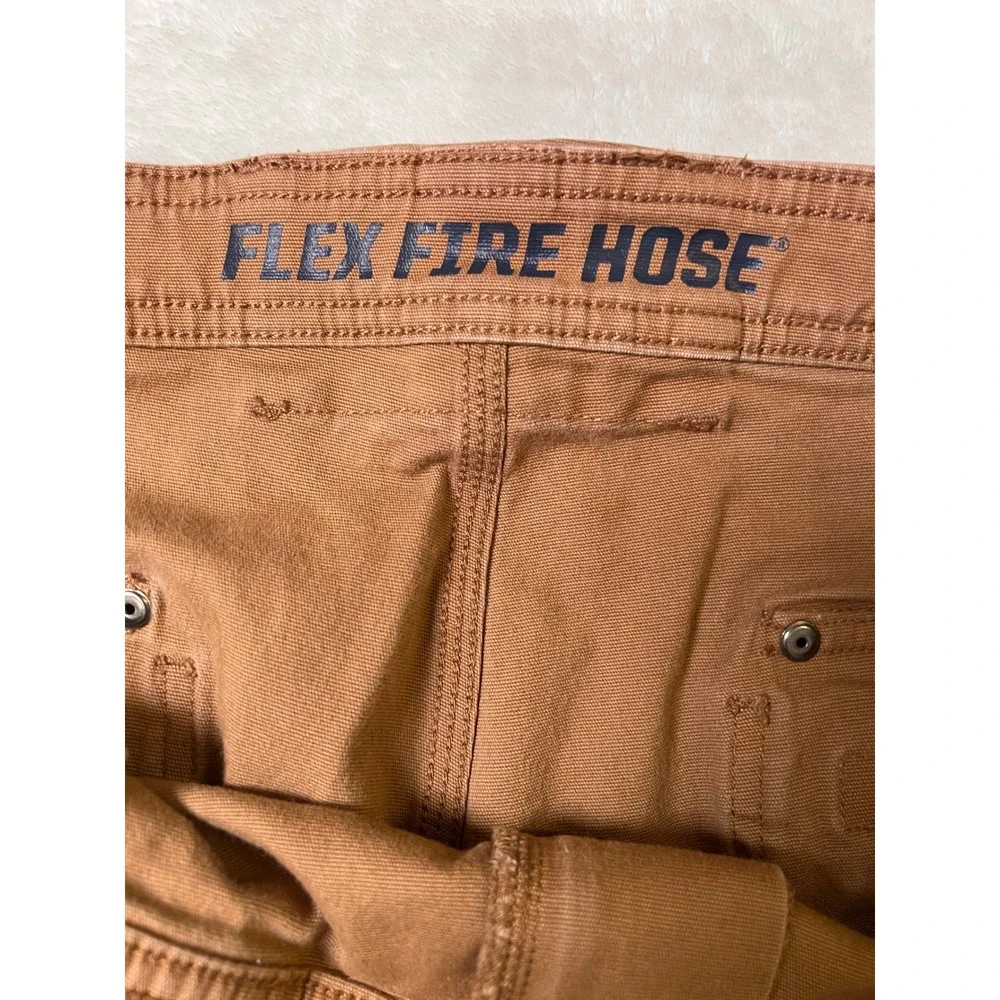 Duluth Flex Fire Hose Cargo Pants Relaxed Fit Cotton Mens 40x30 Brown Work *read
